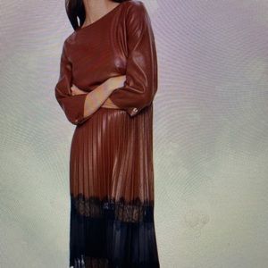 Zara leather & lace dress